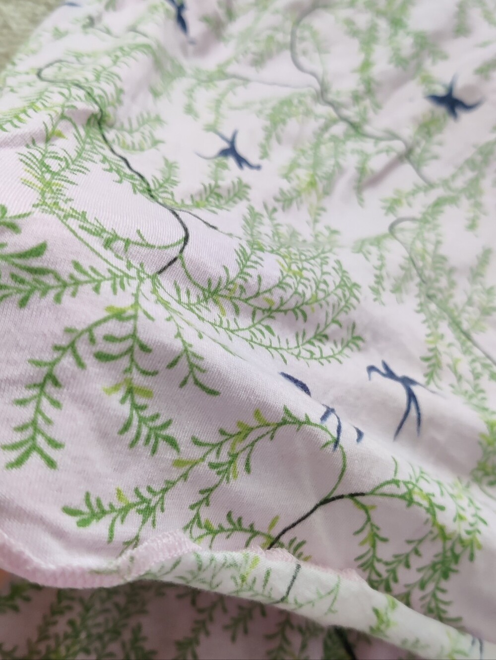Anthropologie Floral Pajama Lilac Bird Print Lounge Set - Picture 5 of 9